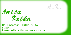 anita kafka business card